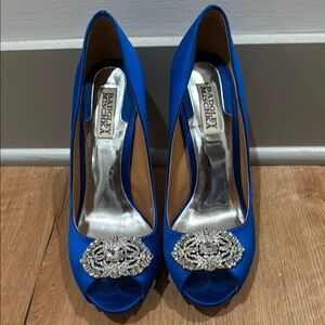 Badgley Mischka Blue and Silver Stiletto Heels